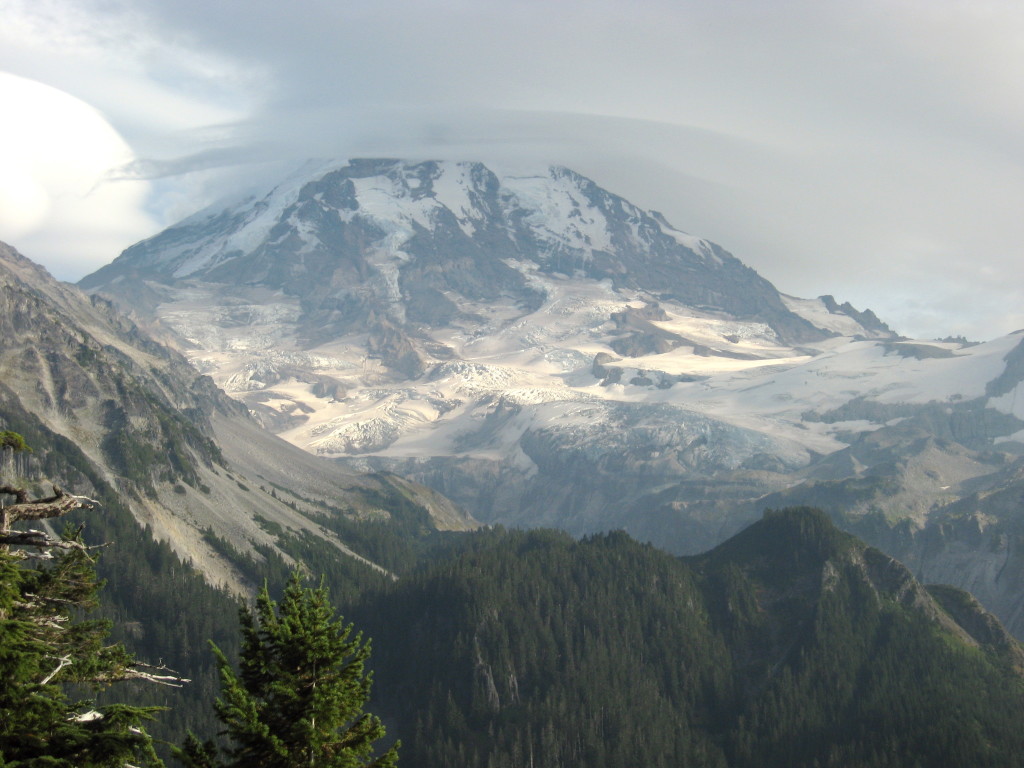 The clouds begin to lift on the Wonderland Trail-Mt. Rainier National Park