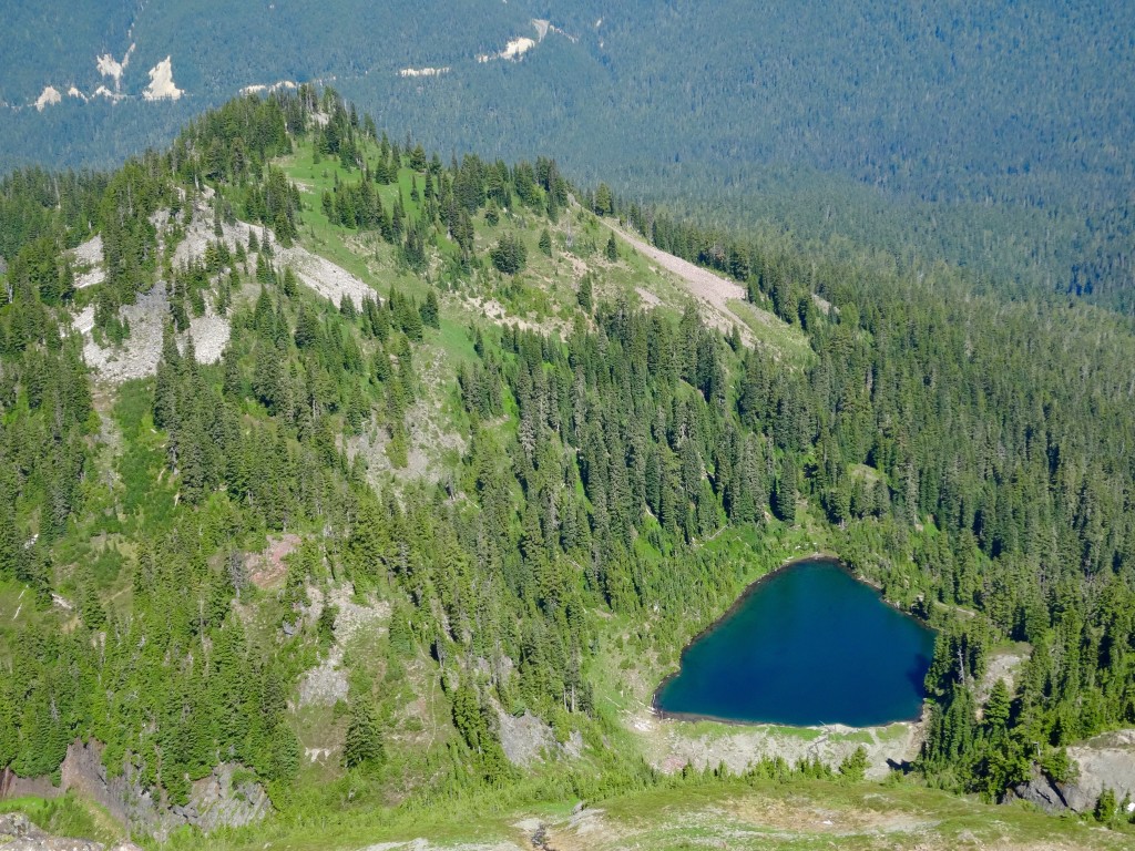 Looking down from Bluff Pass to Coyote Lake
