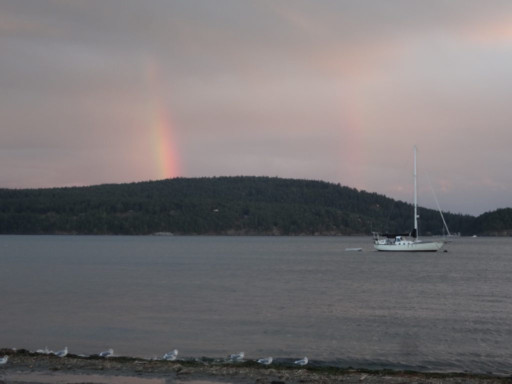 A rainbow completes a lovely day at the Spit